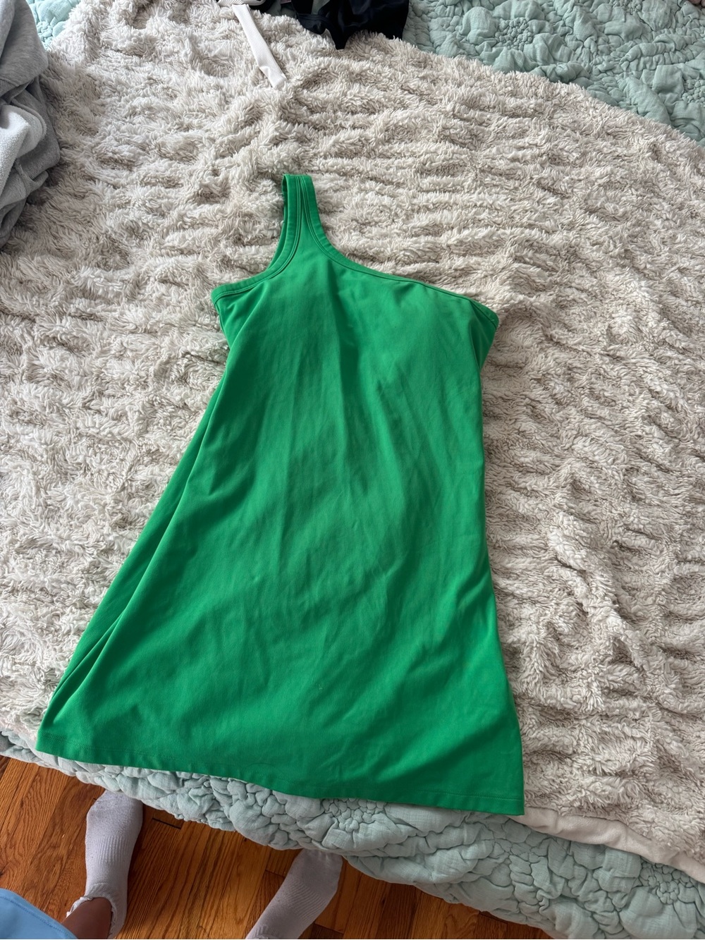 all in motion Green One-Shoulder Mini Dress